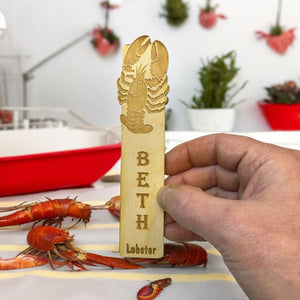 Bookmark - PERSONALIZED Lobster - Birch wood