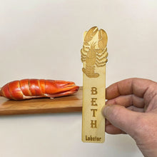 Load image into Gallery viewer, Bookmark - PERSONALIZED Lobster - Birch wood