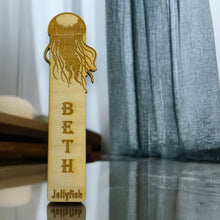 Load image into Gallery viewer, Bookmark - PERSONALIZED Jellyfish - Birch wood