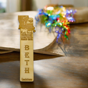 Bookmark - PERSONALIZED Louisiana Cajun - Birch wood