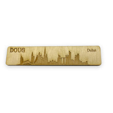 Load image into Gallery viewer, Bookmark - PERSONALIZED Dubai Skyline - Birch wood