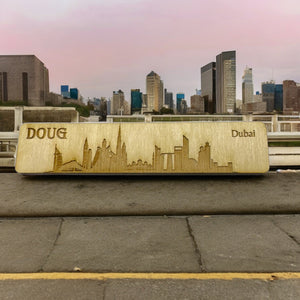 Bookmark - PERSONALIZED Dubai Skyline - Birch wood