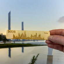 Load image into Gallery viewer, Bookmark - PERSONALIZED Dubai Skyline - Birch wood