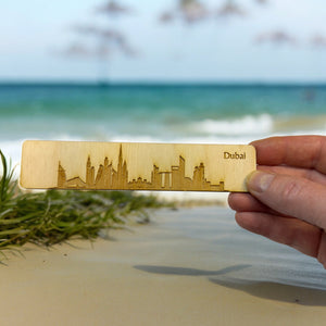 Bookmark - Dubai Skyline - Birch wood