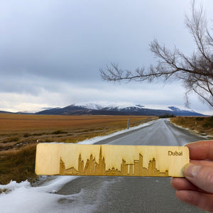 Bookmark - Dubai Skyline - Birch wood