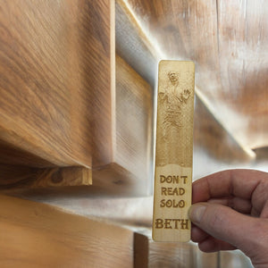 Bookmark - PERSONALIZED Dont read Solo - Birch wood