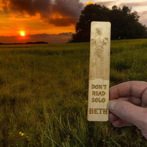 Bookmark - PERSONALIZED Dont read Solo - Birch wood