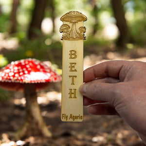 Bookmark - PERSONALIZED Fly Agaric - Birch wood