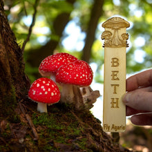 Load image into Gallery viewer, Bookmark - PERSONALIZED Fly Agaric - Birch wood