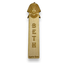 Load image into Gallery viewer, Bookmark - PERSONALIZED Egyptian Queen - Birch wood