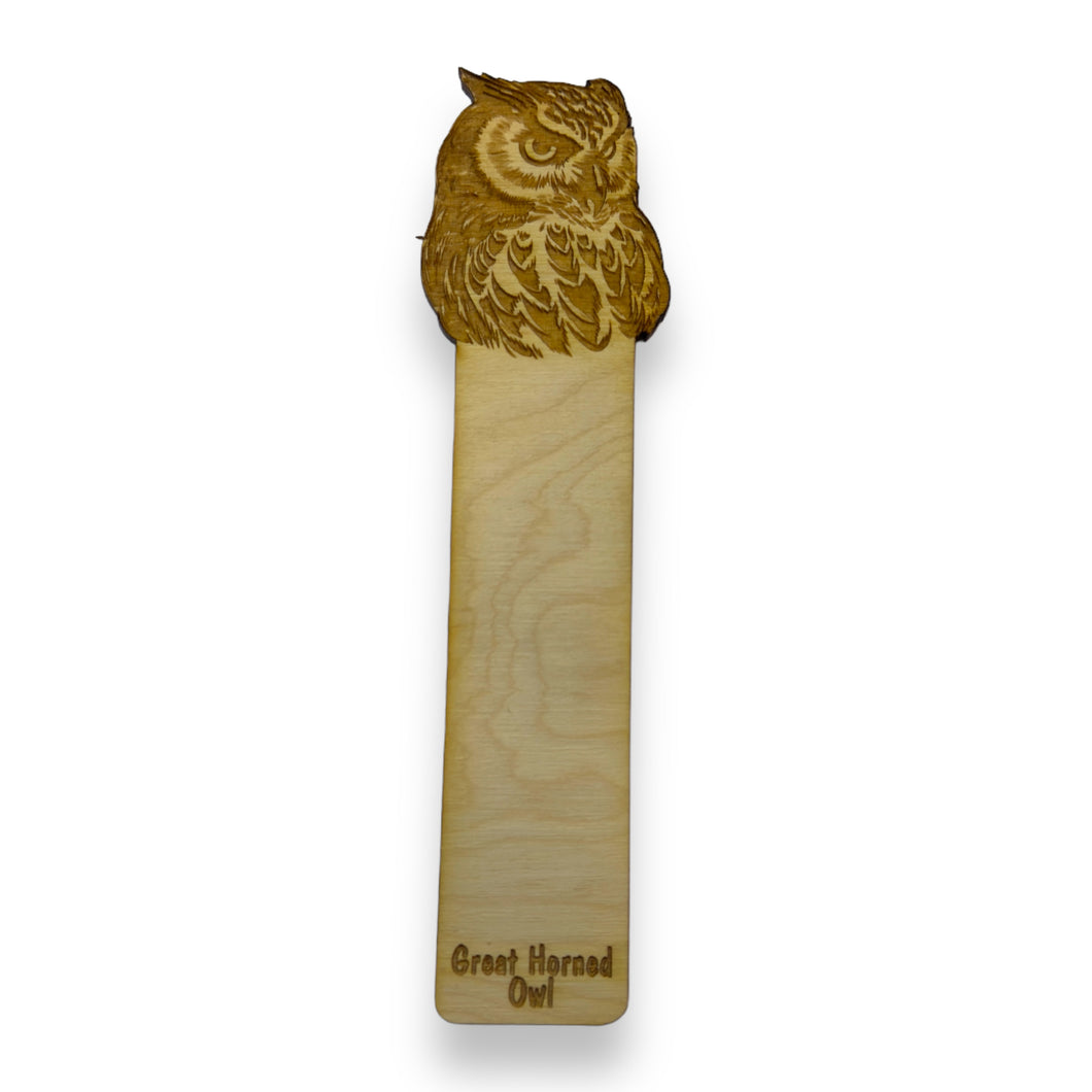 Bookmark - Great Horned Owl - Birch wood