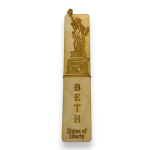 Bookmark - PERSONALIZED Statue Of Liberty - Birch wood