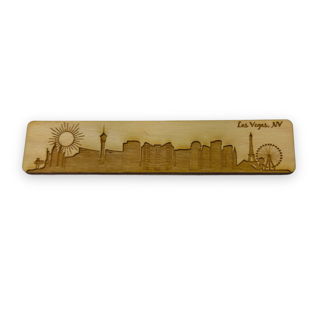 Bookmark - Las Vegas NV Skyline - Birch wood