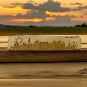 Bookmark - Las Vegas NV Skyline - Birch wood