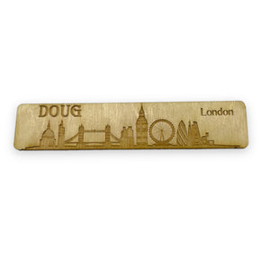 Bookmark - PERSONALIZED London Skyline - Birch wood