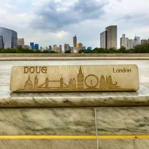 Bookmark - PERSONALIZED London Skyline - Birch wood