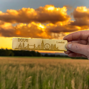 Bookmark - PERSONALIZED London Skyline - Birch wood