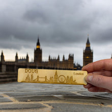 Load image into Gallery viewer, Bookmark - PERSONALIZED London Skyline - Birch wood