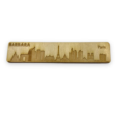 Bookmark - PERSONALIZED Paris Skyline - Birch wood