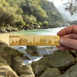 Bookmark - PERSONALIZED Paris Skyline - Birch wood