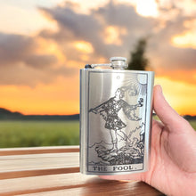 Load image into Gallery viewer, 8oz - The Fool Tarot Card - SS Flask