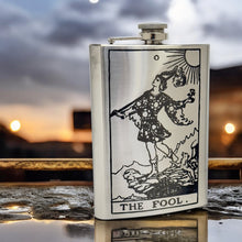 Load image into Gallery viewer, 8oz - The Fool Tarot Card - SS Flask