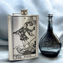 Load image into Gallery viewer, 8oz - The Fool Tarot Card - SS Flask