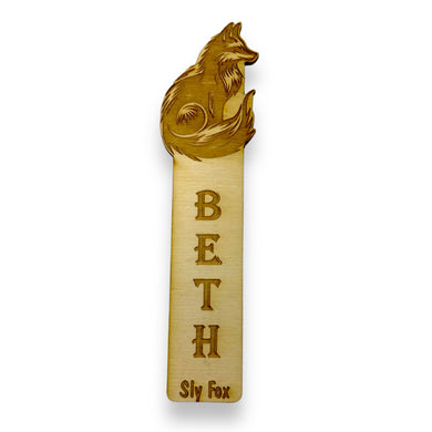 Bookmark - PERSONALIZED Sly Fox - Birch wood