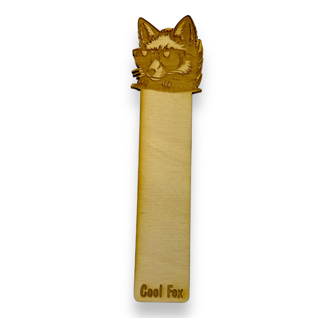 Bookmark - Cool Fox - Birch wood