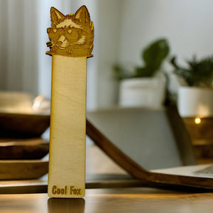 Bookmark - Cool Fox - Birch wood