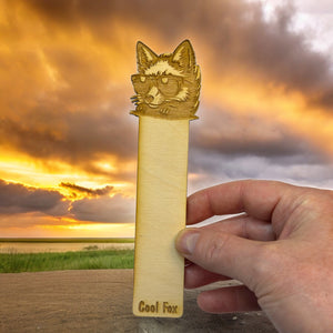 Bookmark - Cool Fox - Birch wood