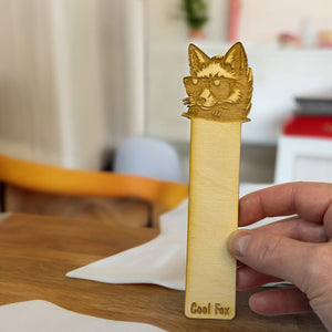 Bookmark - Cool Fox - Birch wood