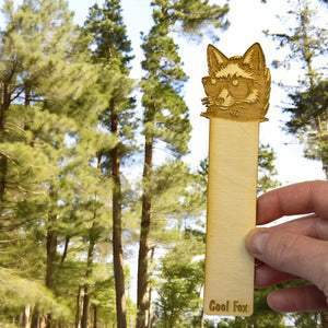 Bookmark - Cool Fox - Birch wood