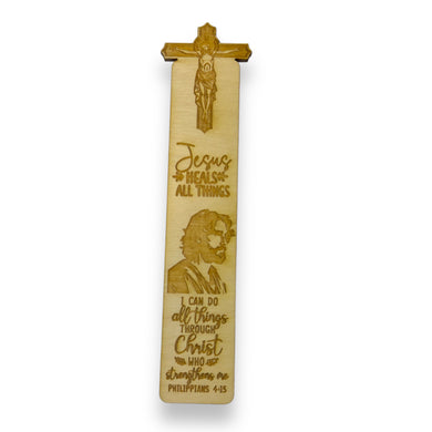 Bookmark - Jesus Heals all things - Birch wood