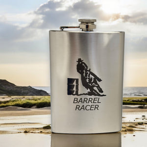 8oz Barrel Racer Stainless Steel Flask