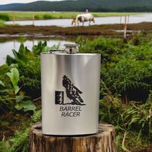 Load image into Gallery viewer, 8oz Barrel Racer Stainless Steel Flask