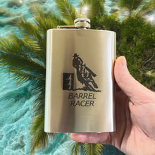 Load image into Gallery viewer, 8oz Barrel Racer Stainless Steel Flask