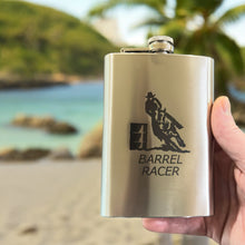 Load image into Gallery viewer, 8oz Barrel Racer Stainless Steel Flask