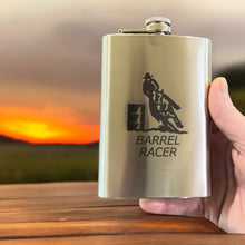 Load image into Gallery viewer, 8oz Barrel Racer Stainless Steel Flask