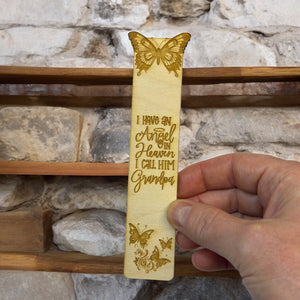 Bookmark - I have an angel in heaven I call him Grandpa - Birch wood