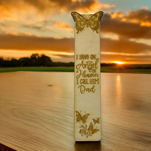 Bookmark - I have an angel in heaven I call him Dad - Birch wood