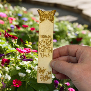 Bookmark - I have an angel in heaven I call him Dad - Birch wood