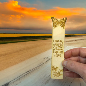 Bookmark - I have an angel in heaven I call him Opa - Birch wood