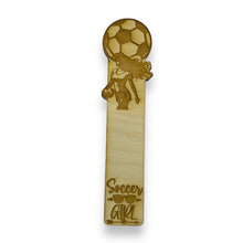 Load image into Gallery viewer, Bookmark - Soccer Girl - Birch wood