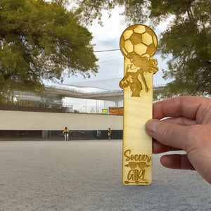 Bookmark - Soccer Girl - Birch wood