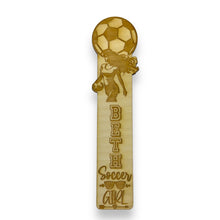 Load image into Gallery viewer, Bookmark - PERSONALIZED Soccer Girl - Birch wood