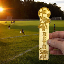 Load image into Gallery viewer, Bookmark - PERSONALIZED Soccer Girl - Birch wood