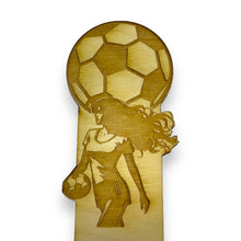 Load image into Gallery viewer, Bookmark - Soccer Girl - Birch wood