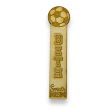 Load image into Gallery viewer, Bookmark - PERSONALIZED Soccer Mom - Birch wood