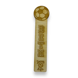 Bookmark - PERSONALIZED Soccer Life - Birch wood